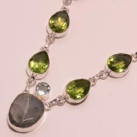 Per 075b collier parure sautoir peridot labradorite apatite argent 925 achat vente bijou