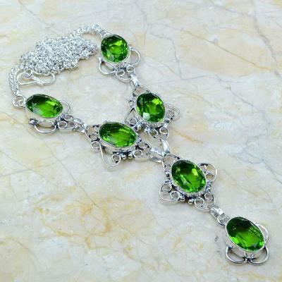 Per 094a collier parure sautoir peridot argent 925 achat vente bijou