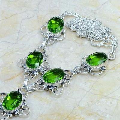 Per 094a collier parure sautoir peridot argent 925 achat vente bijou