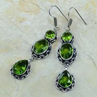 Per 101b boucles pendants oreilles peridot argent 925 achat vente bijou