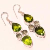 Per 105a boucles pendants oreilles peridot amethyste verte argent 925 achat vente bijou 2