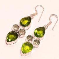 Per 105b boucles pendants oreilles peridot amethyste verte argent 925 achat vente bijou 2