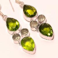 Per 105c boucles pendants oreilles peridot amethyste verte argent 925 achat vente bijou