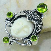 Per 120a bague t53 bouddha peridot jade bijou argent 925 achat vente 1