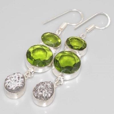 Per 123b boucles pendants oreilles peridot titane argent 925 achat vente bijou 1