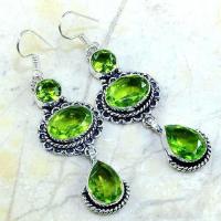 Per 140c boucles pendants oreilles peridot emeraude argent 925 achat vente bijou