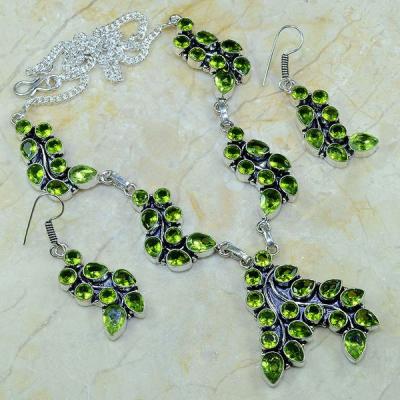 Per 174a collier boucles oreilles parure sautoir peridot argent 925 achat vente 1