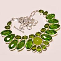 Per 203a collier parure sautoir renaissance grand siecle peridot quartz argent 925 achat vente