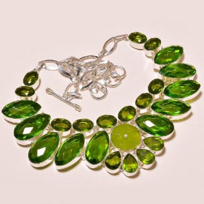 Per 203c collier parure sautoir renaissance grand siecle peridot quartz argent 925 achat vente