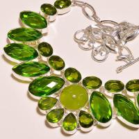 Per 203c collier parure sautoir renaissance grand siecle peridot quartz argent 925 achat vente