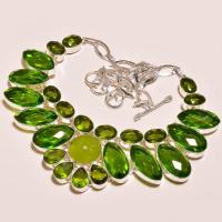 Per 203d collier parure sautoir renaissance grand siecle peridot quartz argent 925 achat vente