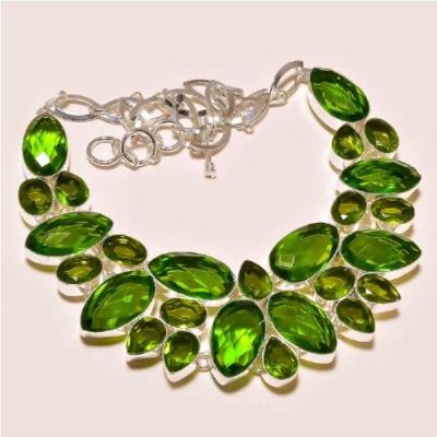 Per 204a collier parure sautoir renaissance grand siecle peridot quartz argent 925 achat vente