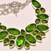 Per 204c collier parure sautoir renaissance grand siecle peridot quartz argent 925 achat vente