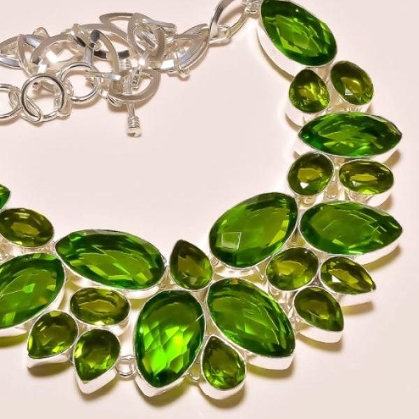 Per 204c collier parure sautoir renaissance grand siecle peridot quartz argent 925 achat vente