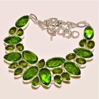 Per 204d collier parure sautoir renaissance grand siecle peridot quartz argent 925 achat vente