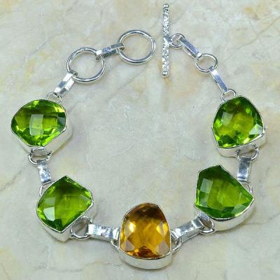 Per 207a bracelet peridot citrine argent 925 achat vente bijoux