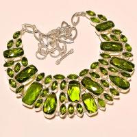 Per 209a collier parure sautoir renaissance grand siecle peridot quartz argent 925 achat vente