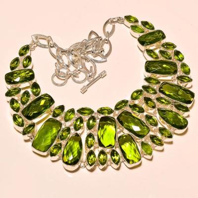 Per 209c collier parure sautoir renaissance grand siecle peridot quartz argent 925 achat vente