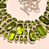 Per 209b collier parure sautoir renaissance grand siecle peridot quartz argent 925 achat vente