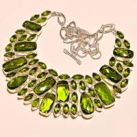 Per 209d collier parure sautoir renaissance grand siecle peridot quartz argent 925 achat vente