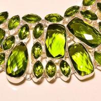 Per 209e collier parure sautoir renaissance grand siecle peridot quartz argent 925 achat vente