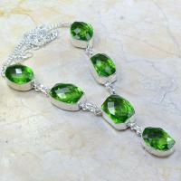Per 214a collier parure sautoir renaissance grand siecle peridot quartz argent 925 achat vente