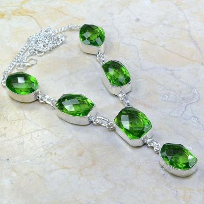 Per 214b collier parure sautoir renaissance grand siecle peridot quartz argent 925 achat vente