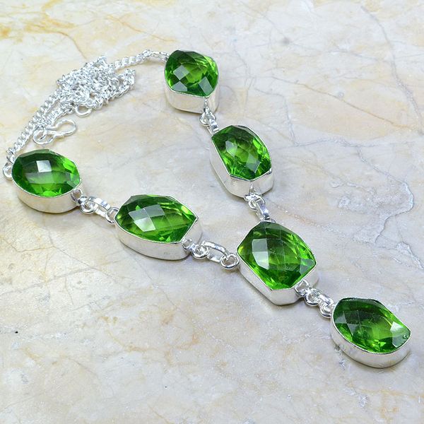 Per 214a collier parure sautoir renaissance grand siecle peridot quartz argent 925 achat vente