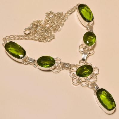 Per 219a collier parure sautoir peridot quartz argent 925 achat vente