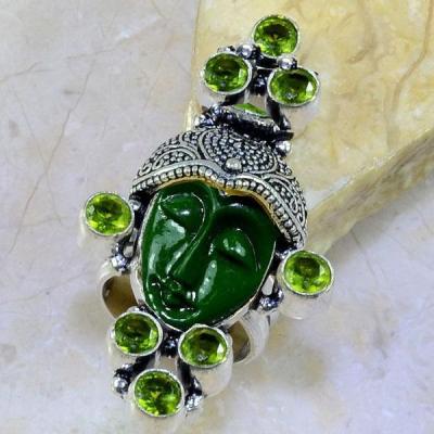 Per 229a bague t62 bouddha jade peridot bijou argent 925 achat vente