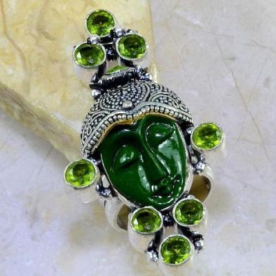 Per 229a bague t62 bouddha jade peridot bijou argent 925 achat vente