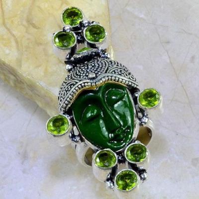 Per 229a bague t62 bouddha jade peridot bijou argent 925 achat vente
