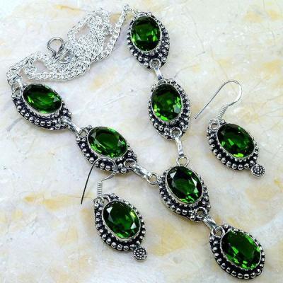 Per 232a parure collier boucles oreilles peridot quartz argent 925 achat vente