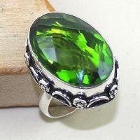 Per 254b bague t58 peridot chevaliere quartz vert bijou argent 925 achat vente