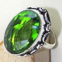 Per 254c bague t58 peridot chevaliere quartz vert bijou argent 925 achat vente