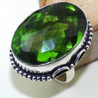 Per 275a bague t60 medievale peridot chevaliere quartz vert bijou argent 925 achat vente 1