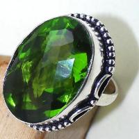 Per 275c bague t60 medievale peridot chevaliere quartz vert bijou argent 925 achat vente 1