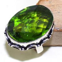 Per 278a bague t60 medievale peridot chevaliere quartz vert bijou argent 925 achat vente