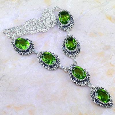 Per 281b collier parure sautoir peridot unakite quartz argent 925 achat vente