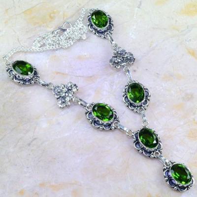 Per 282b collier parure sautoir peridot unakite quartz argent 925 achat vente