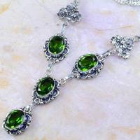 Per 282b collier parure sautoir peridot unakite quartz argent 925 achat vente