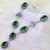 Per 282d collier parure sautoir peridot unakite quartz argent 925 achat vente