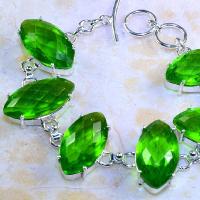 Per 285b bracelet peridot chevaliere quartz vert bijou argent 925 achat vente