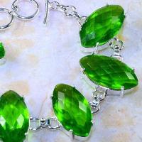 Per 285c bracelet peridot chevaliere quartz vert bijou argent 925 achat vente