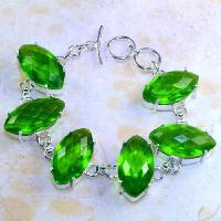 Per 285d bracelet peridot chevaliere quartz vert bijou argent 925 achat vente