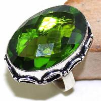 Per 289a bague t59 medievale peridot chevaliere quartz vert bijou argent 925 achat vente 1