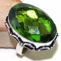 Per 289b bague t59 medievale peridot chevaliere quartz vert bijou argent 925 achat vente 1