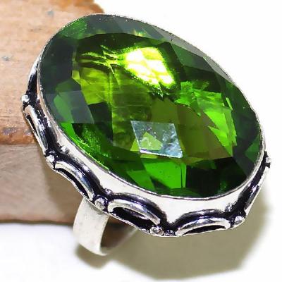 Per 289b bague t59 medievale peridot chevaliere quartz vert bijou argent 925 achat vente 1