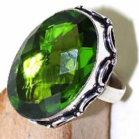 Per 289c bague t59 medievale peridot chevaliere quartz vert bijou argent 925 achat vente 1