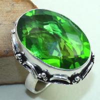 Per 295b bague t58 medievale peridot chevaliere quartz vert bijou argent 925 achat vente